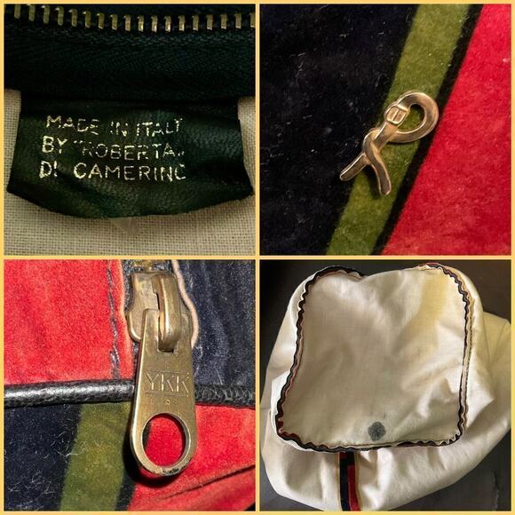 Vintage Roberta di Camerino Velour Trompe L'oeil Duffle Boston Bag - Picture 12 of 16